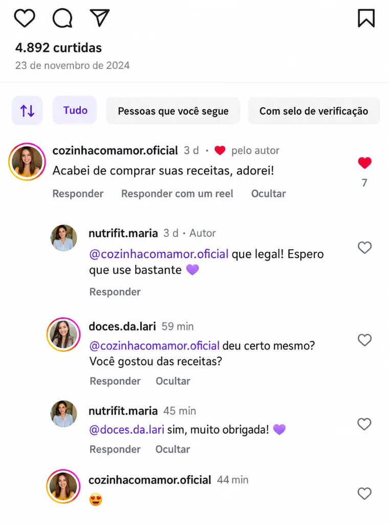 Comentário no Instagram